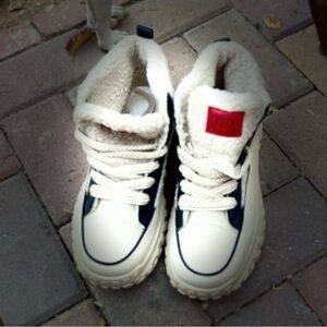 Women's Cream and Navy Sneakers